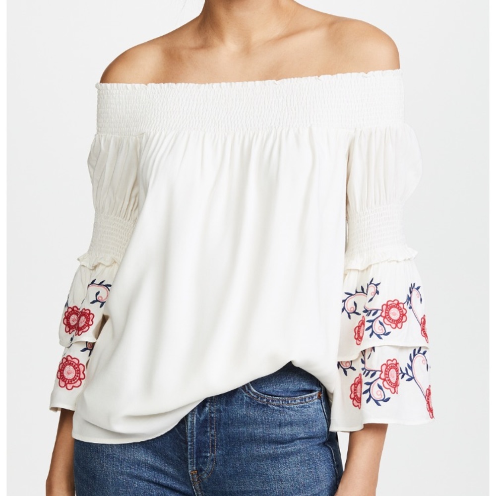 Ella Moon Embroidered Ruffle Blouse